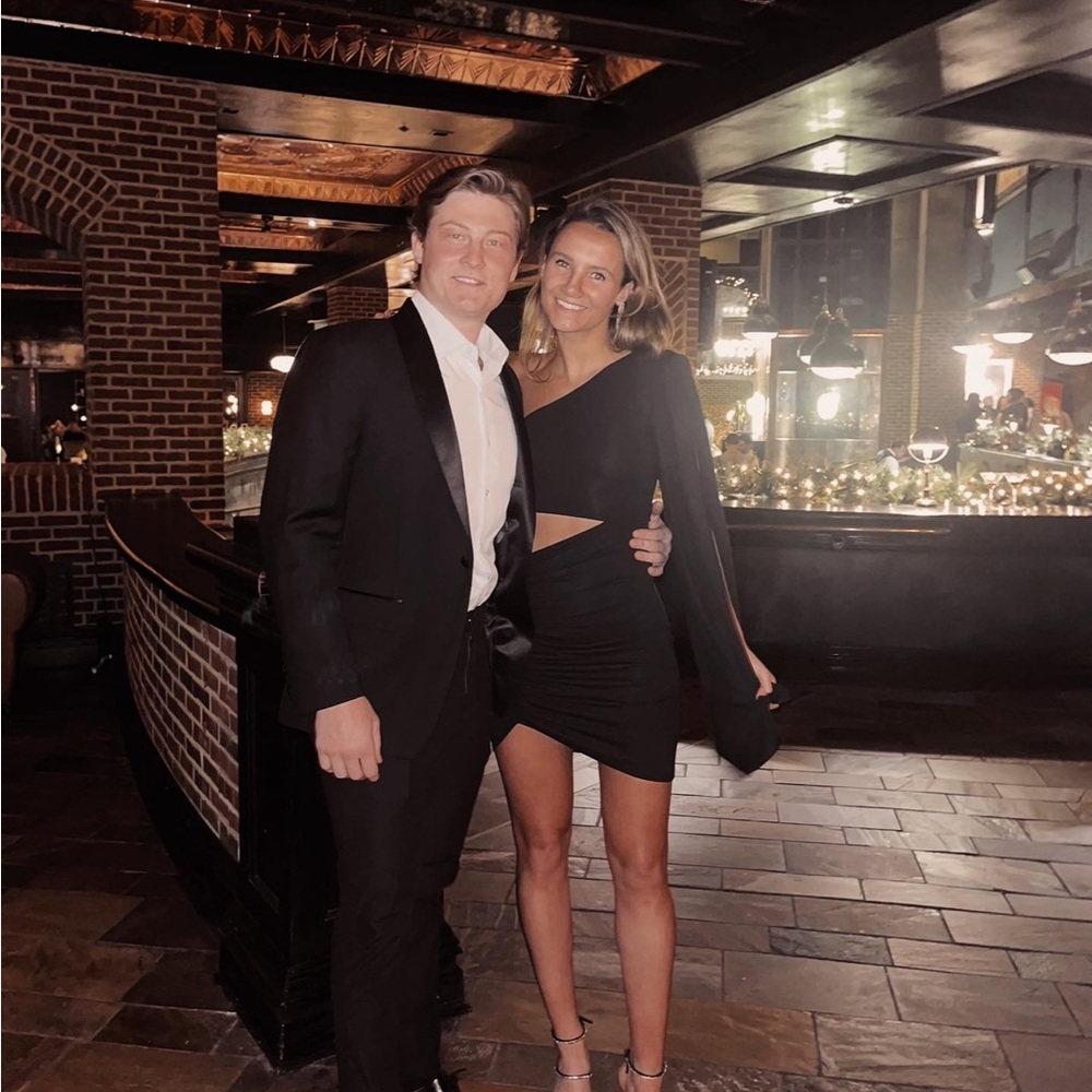 Michael Costello Black One-Shoulder Dress